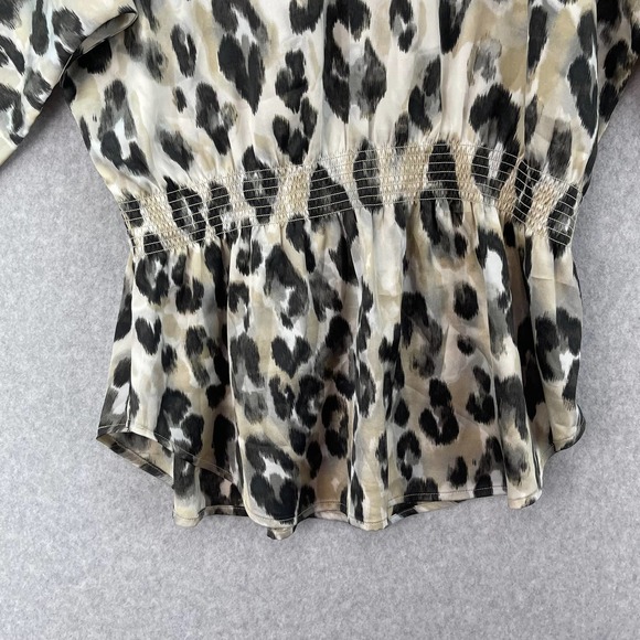 Chicos Satin Top Animal Print Drop Waist Tunic Oversized Chicos Size 0 - Picture 12 of 12